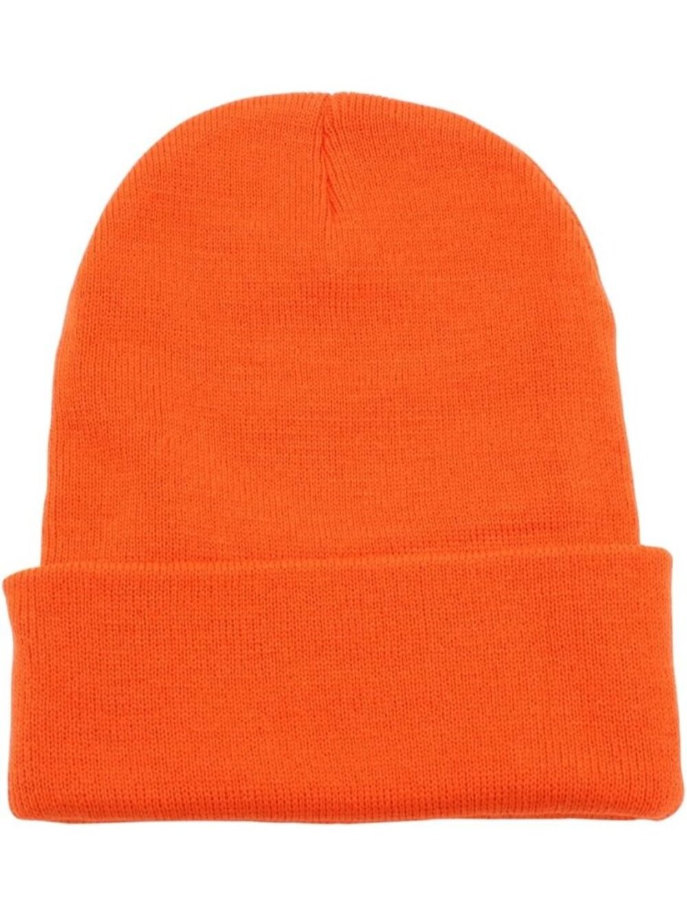 Unisex Orange Cuffed Plain Skull Knit Beanie Hat For Imported Winter Cap